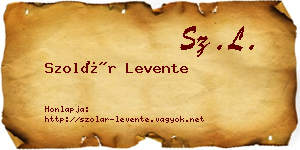 Szolár Levente névjegykártya